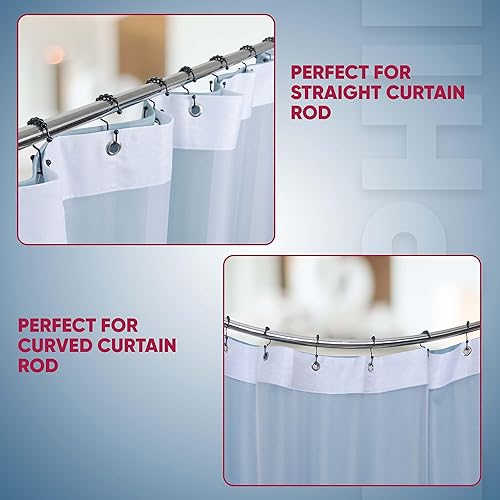 Miniatura 7 de Ganchos para cortina de ducha a prueba de óxido (juego de 12)  Anillos de cortina de ducha de acero inoxidable  Bolas antideslizantes para un fácil