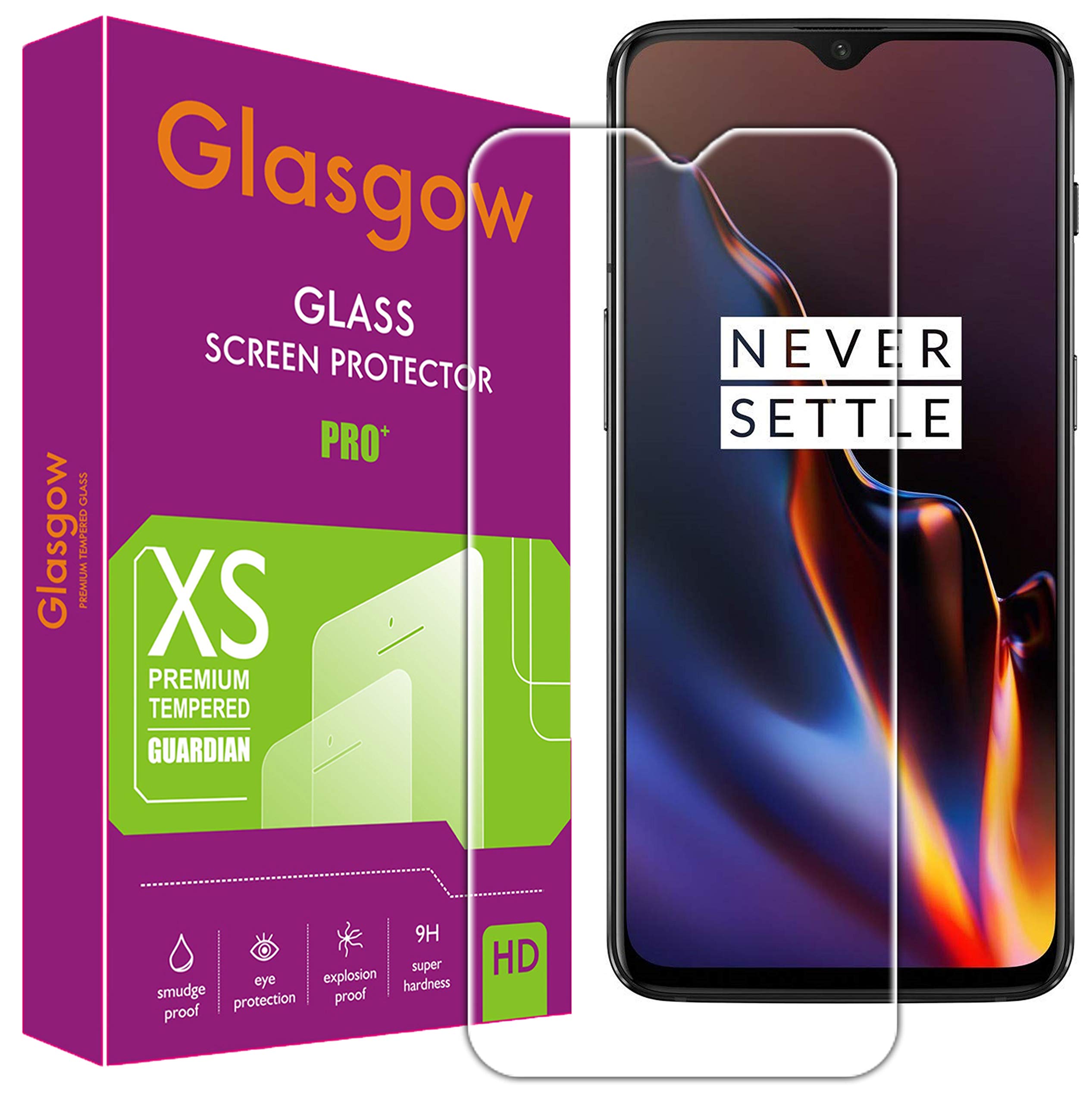 Glasgow 9H+ High Definition [HD] Tempered Glass for OnePlus 6T, 1+6T Screen Protection Premium Product [Curved Edges] [Gorilla] (B0823KZMYK) Amazon Price History, Amazon Price Tracker