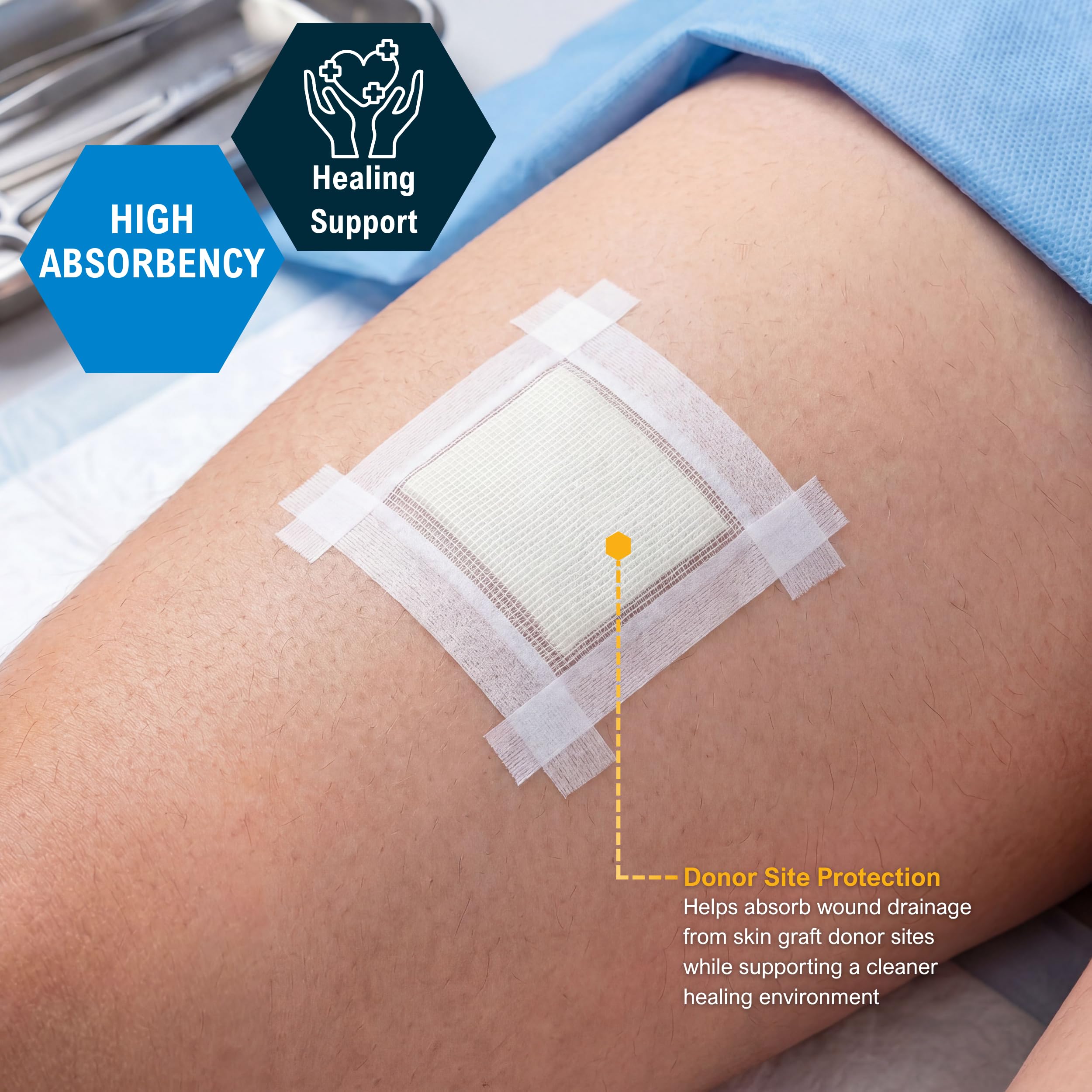 silver calcium alginate wound dressing pad MED PRIDE - Brandclub