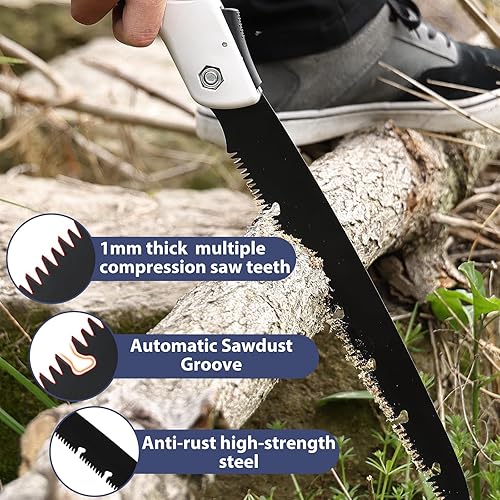 Miniatura 2 de Sierra de mano plegable, herramientas de poda de jardín, podadoras para podar árboles, cortador de ramas sedosas de 14 pulgadas para cortar madera,