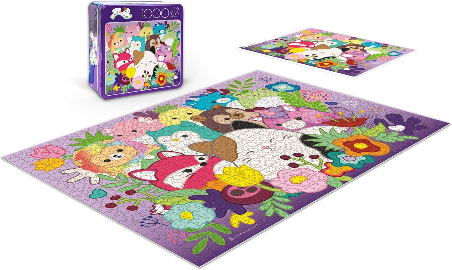 Buffalo Games - Squishmallows - Grow Together - 1000 Piece Jigsaw Puzzle for Adults - Collectible Tin Case - Finished Size is 26.6 x 19