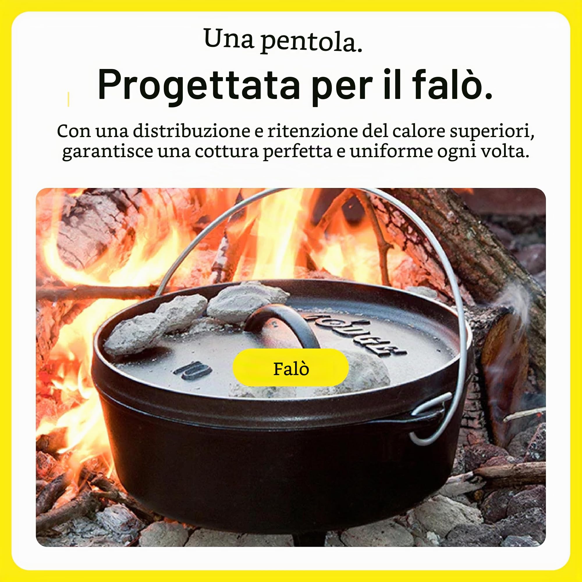 Lodge Forno olandese in ghisa pre-stagionato, 25,4 cm, 3,79 litri, per esterni, campeggio, nero