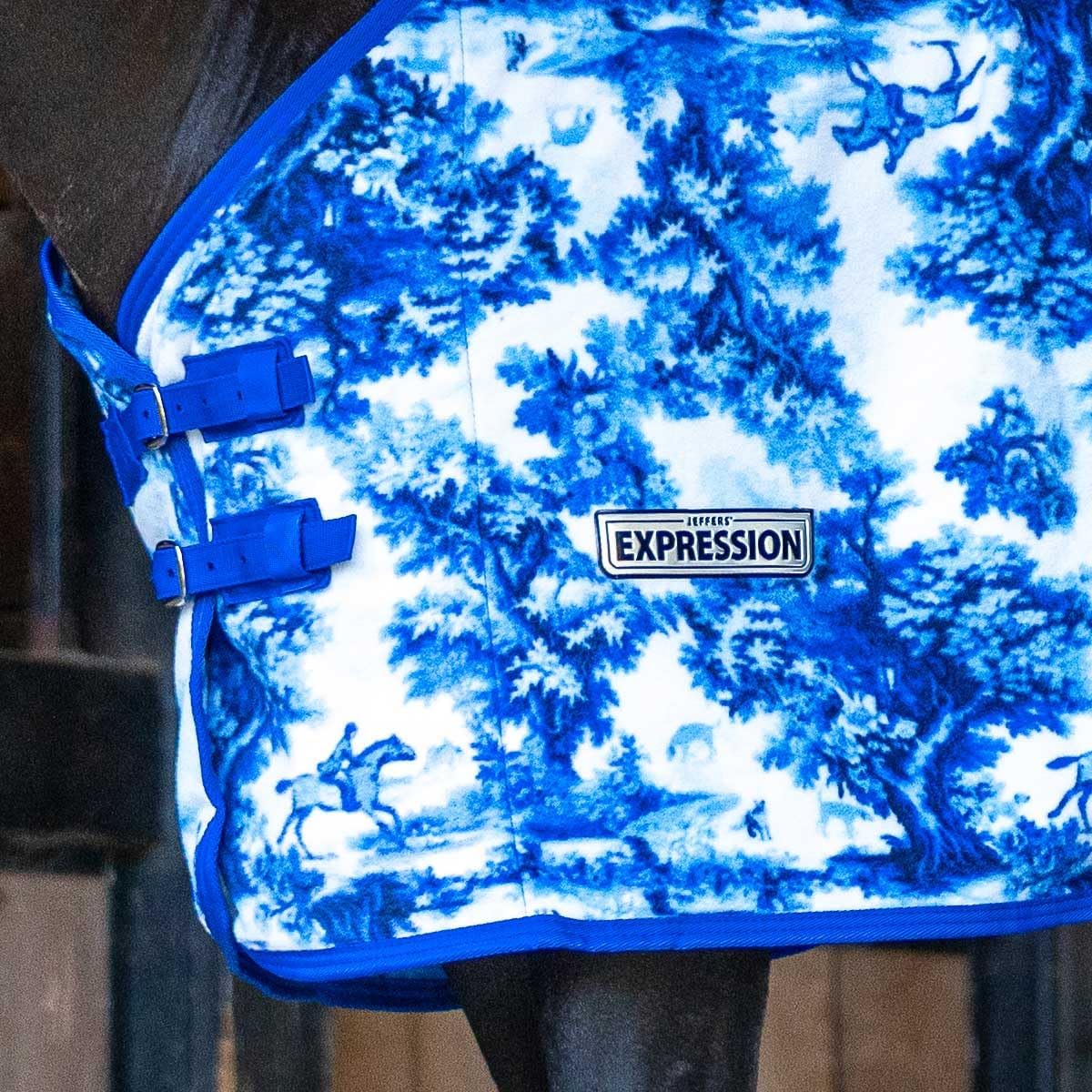 Jeffers Expression Standard Neck Fleece Cooler for Horses, 66"- Equine Towel Blanket, Moisture Absorbent, Light Weight, Best for Drying, Exercise, Bathing, Adjustable Belly Bands - Equestrian Toile
