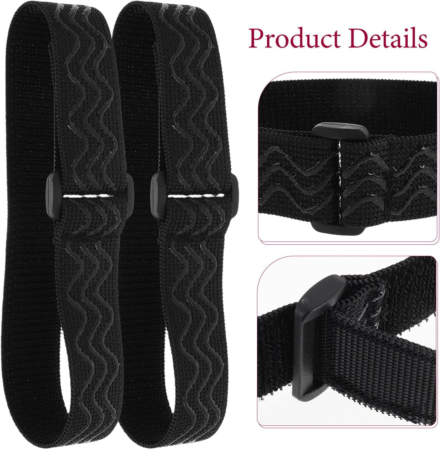 2pcs Women Adjustable Boot Fastener Straps for High Knee Boots Black