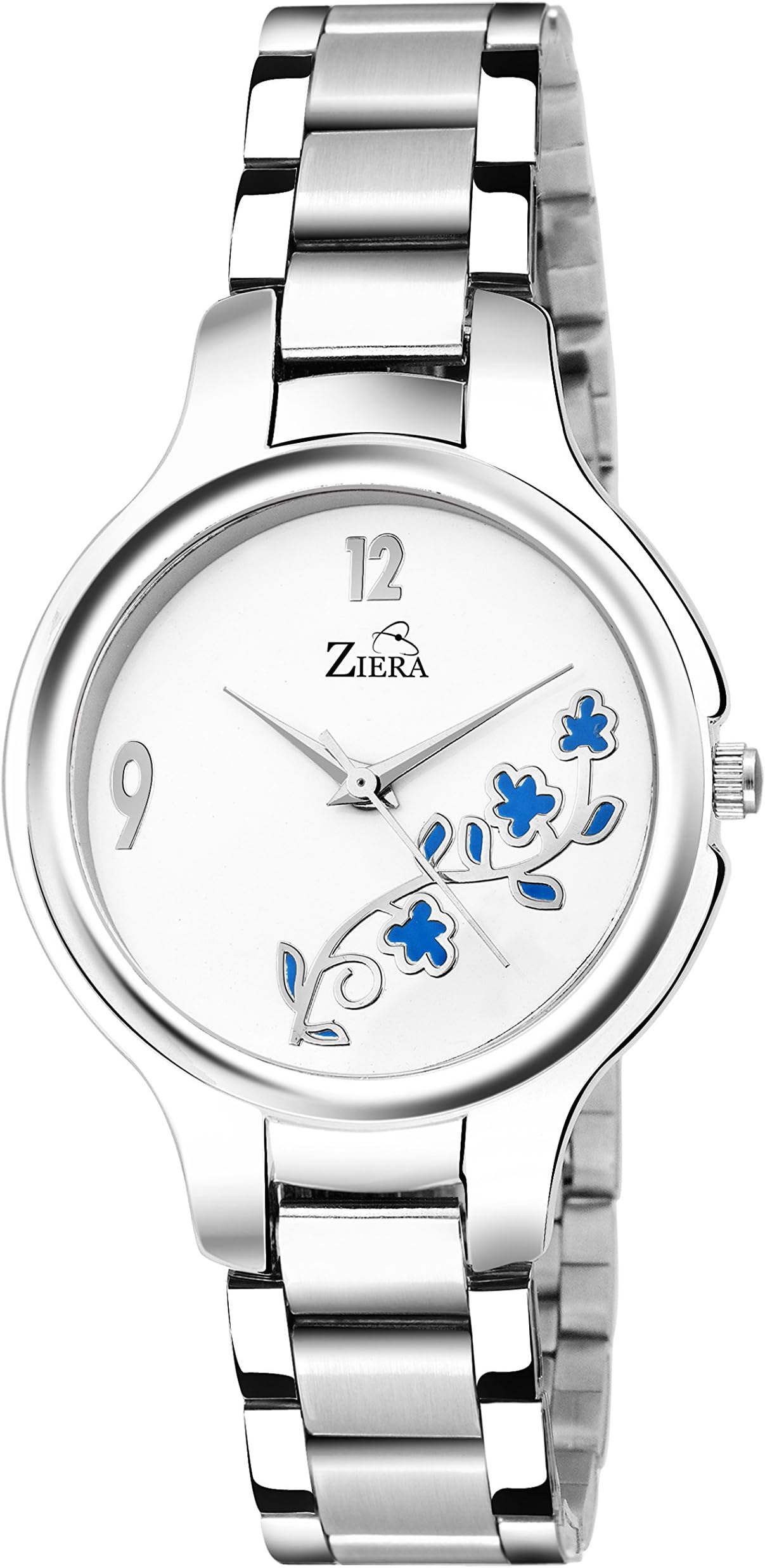ZIERAAnalogue Women's Watch (White Dial SIlver Colored Strap)