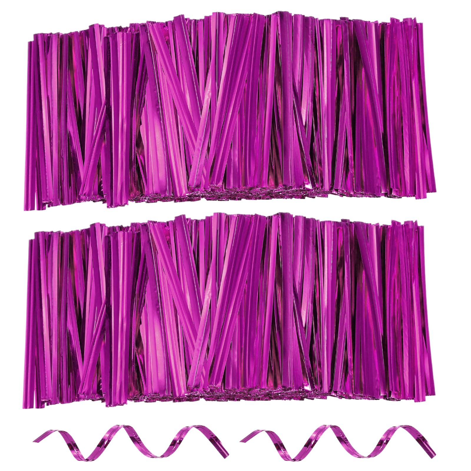 sourcing map 1600pcs Bag Twist Ties 60mm Reusable Metallic Twist Ties Wire Cable Ties Plastic Bag Sealers for Party Bread Candy Cake Present Supplies, Rose Red