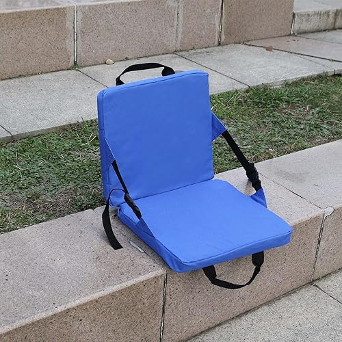 Miniatura 6 de Asiento de estadio para gradas con soporte trasero, portátil, ligero, cojín de asiento plegable para estadio, silla acolchada para jardín, camping,