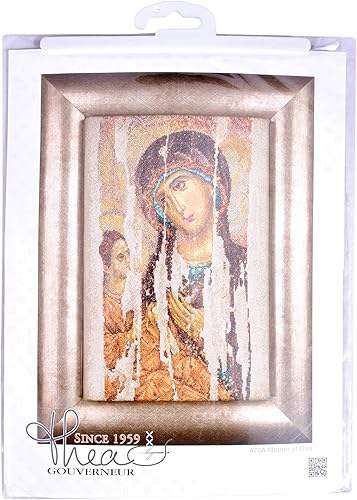 Vista 38 de Thea Gouverneur - Kit de punto de cruz contado - Nuestra Señora de la Ayuda Perpetua - Aida - 18 unidades - Kit de bordado para adultos - Hilos