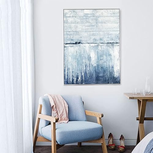 Miniatura 2 de Zessonic Blue Abstract Wall Art Set - Blue Twist Stroke Abstract Canvas Artwork for Living Room, Bedroom, Office Decor, 16 x 24 Inches x 2