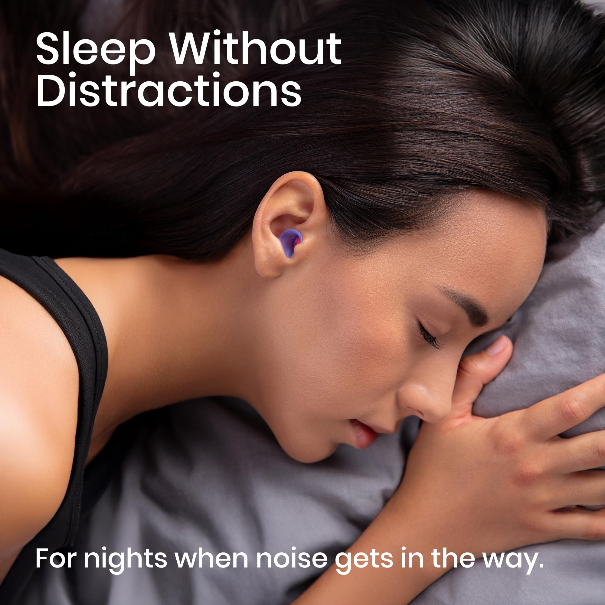 Manta Sleep Earplugs – Engineered for Maximum Side-Sleep Comfort, Reusable Ear Plugs for Noise Reduction, Includes 5 Sizes for a Perfect Fit, Stays in Place All Night — view 2