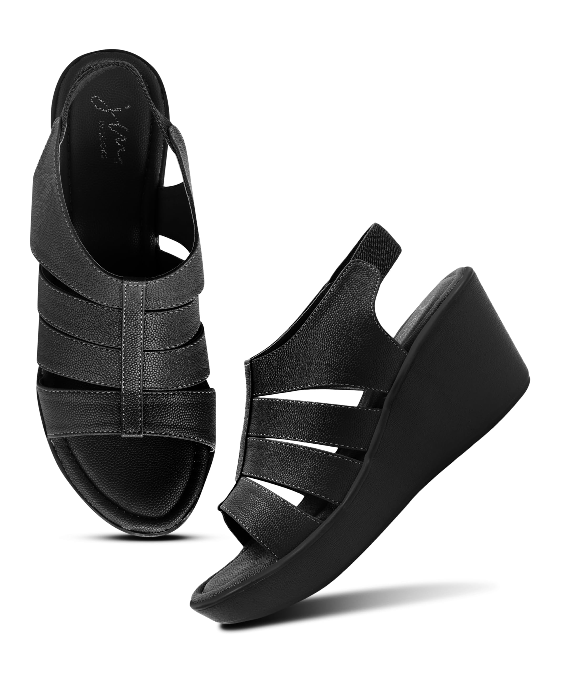 Women’s Comfortable Wedge Heels | Stylish Open-Toe Slip-On Sandals with Elastic Back Strap for Daily & Casual For Women & Girls-image-23