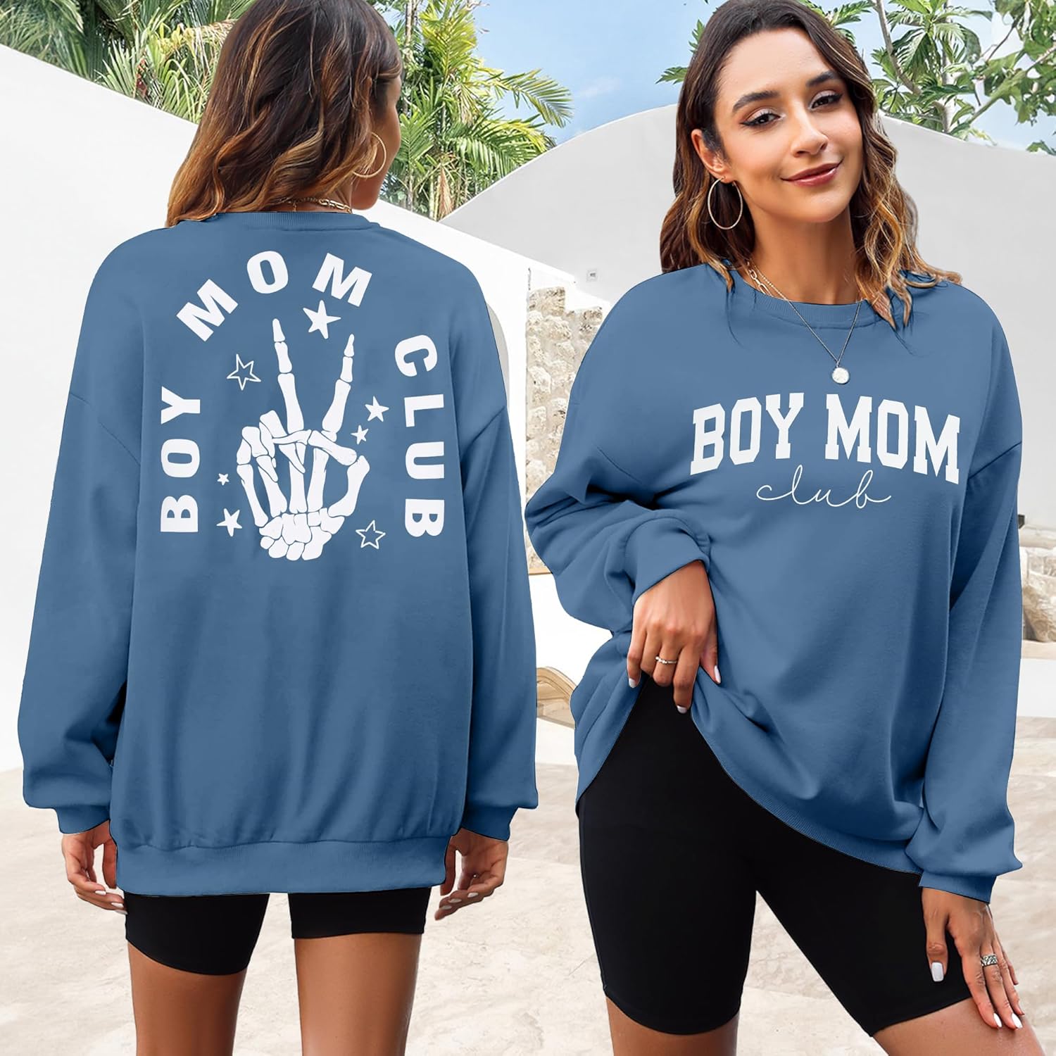 LUKYCILD Overstimulated Moms Club Sweatshirt for Women Mama Shirt Oversized Mom Life Pullover Casual Long Sleeve Tops - Image 3