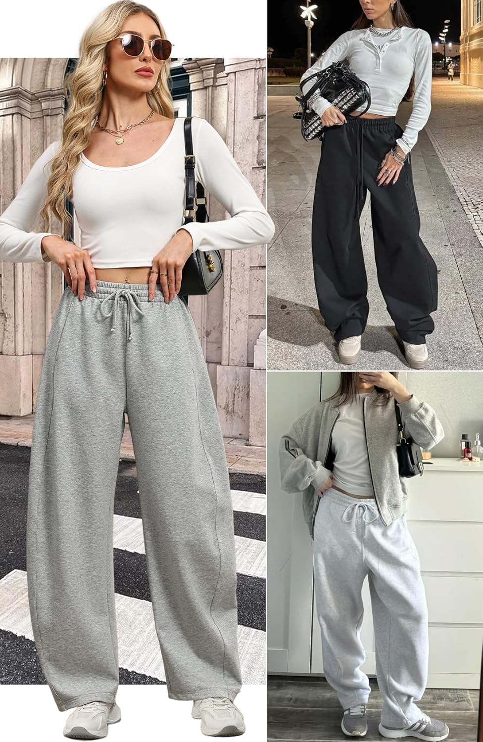 DISCIPBUSH Baggy Barrel Sweatpants Women - Lightweight Tall Long Wide Leg Sweatpants Women Lounge Pants Sweats Barrel Joggers - Image 5