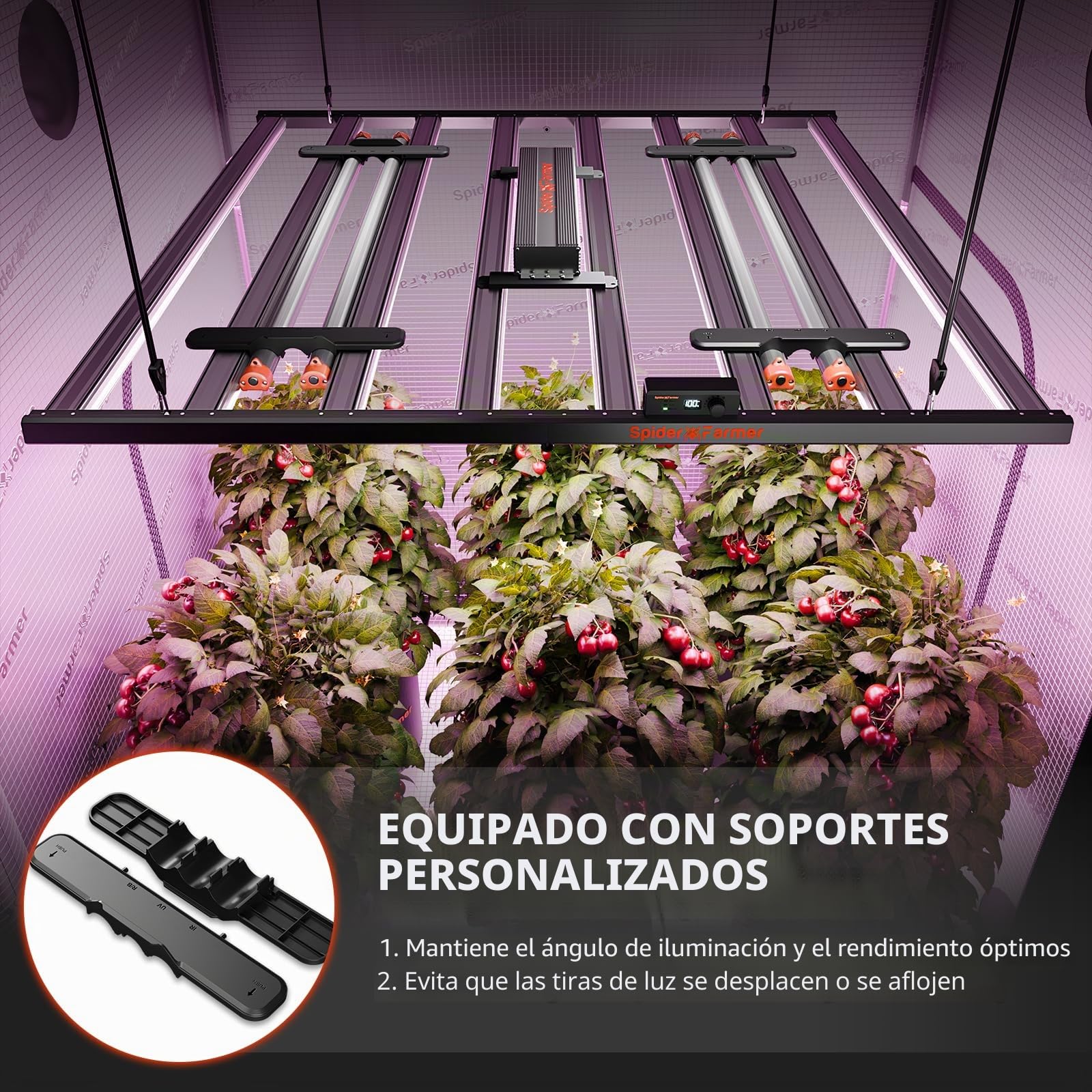 Spider Farmer Juego de barras de luz LED SUPP-UV60 e IR30 de 35.4 pulgadas (4 bares) | Luz suplementaria de 365-370 nm UV y 730-745 nm IR para plantas de interior, tiendas de campaña de cultivo