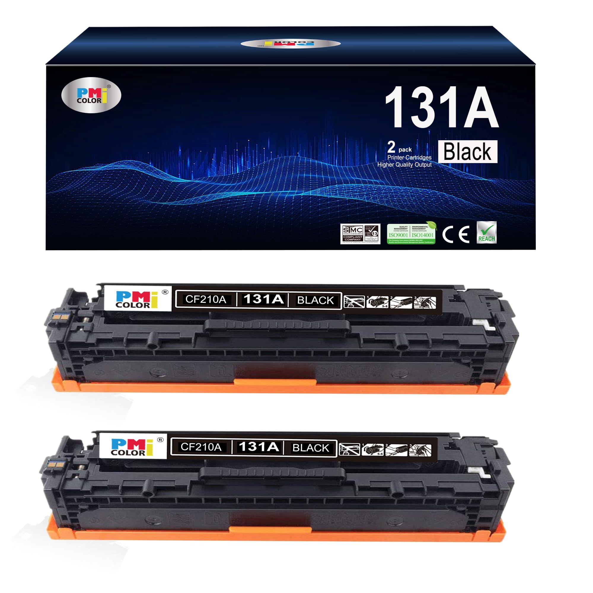 131A Black Toner Cartridge CF210A Works with HP LaserJet Pro 200 Color M251nw MFP M276nw M251n M276n Printer Ink (2-Pack)