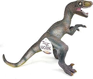 16” Velociraptor Vinyl Dinosaur Toy with Sound Effects – Realistic Large Dino Figure for Kids – Pretend Play & Display