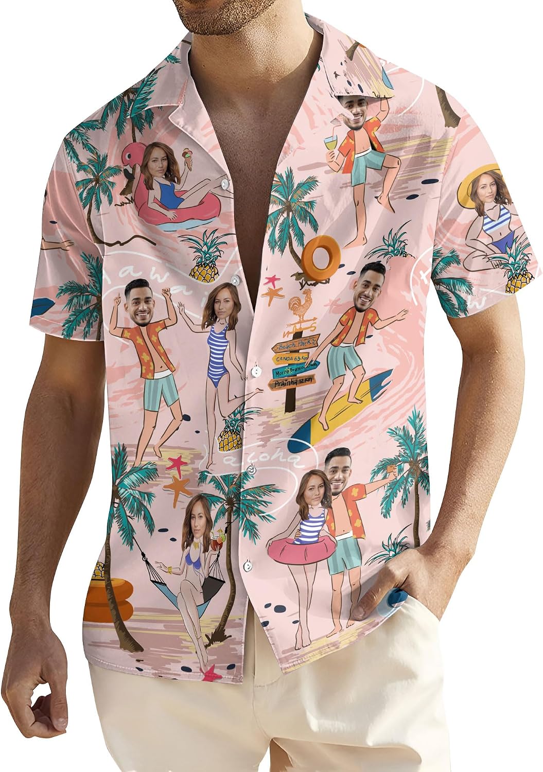 Custom Hawaiian Shirt for Men, Custom Hawaiian Shirt with Face, Personalized Hawaiian Shirts for Women