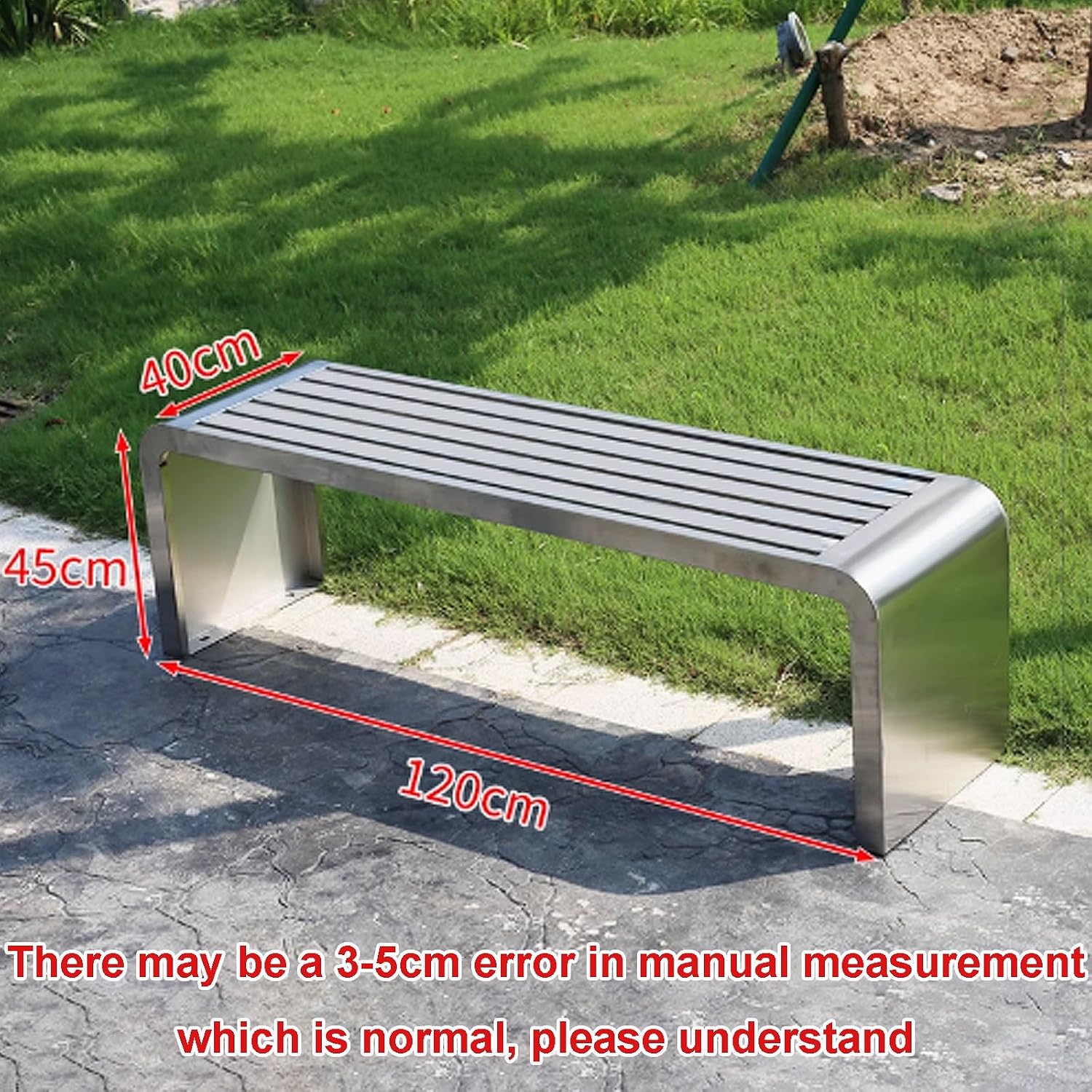 Garden Bench, Porch Bench Seat, Outdoor Lounge Furniture Couch, Park Benches, Patio Bench Weatherproof for Sunroom, Backyard, Front Porch(Without Backrest,120cm)