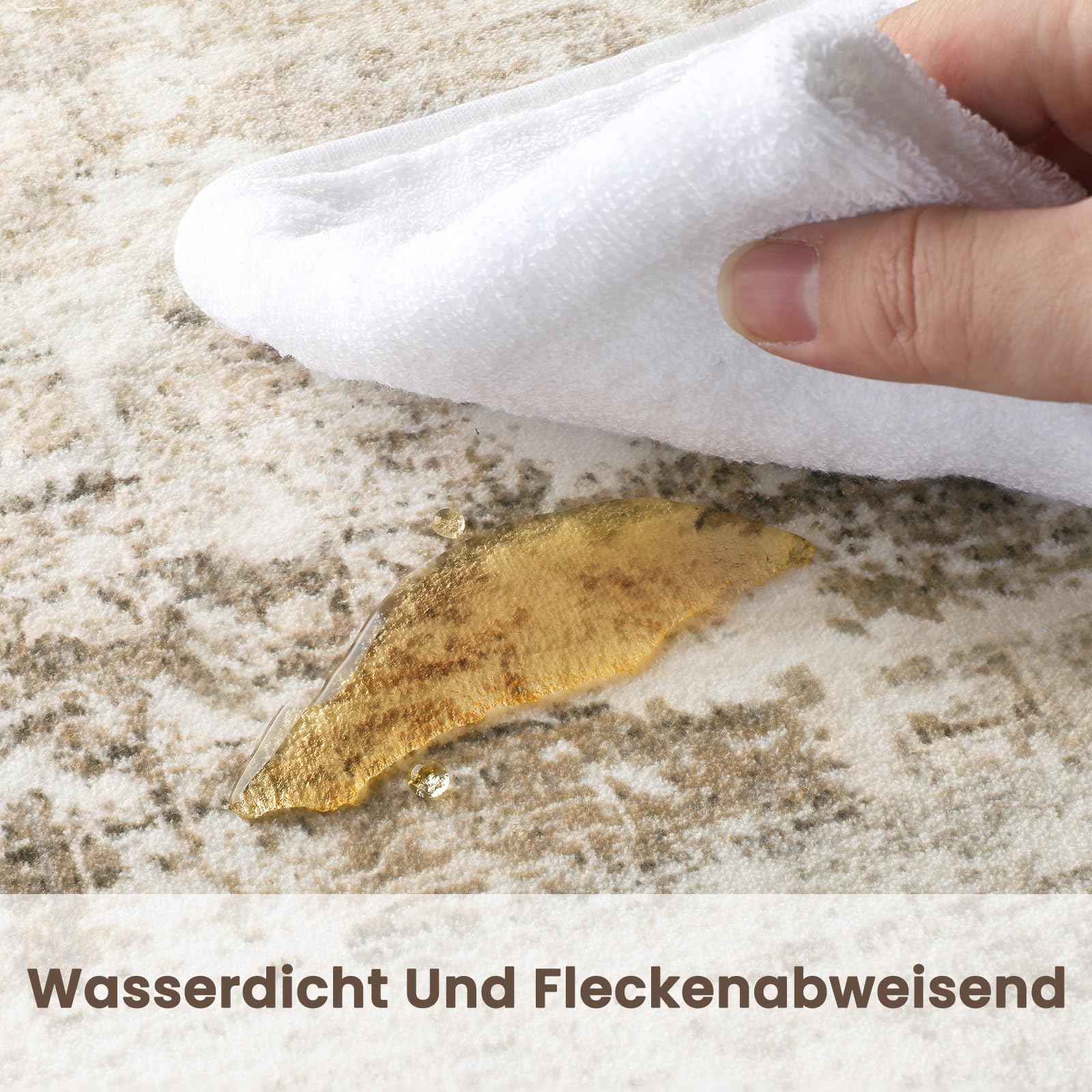 Sour Lemon Orientalischer Vintage Teppich Wohnzimmer 160X230cm Beige Carpet | Persischer Rug Retro Boho Kurzflor Flauschig Waschbar Großer Teppiche Gegend Modern Rutschmatte Für Schlafzimmer Esszimmer