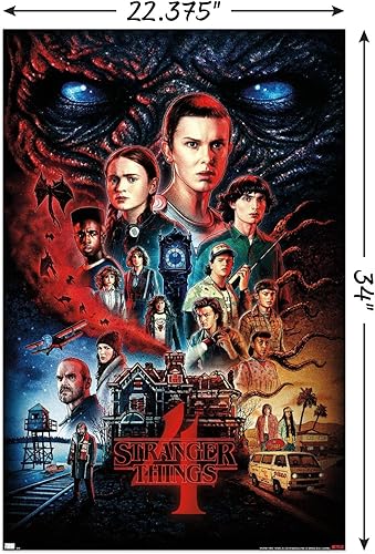 Miniatura 3 de Trends International Netflix Stranger Things Season 4 - Póster de pared de una hoja, 22.375 x 34 pulgadas, paquete de póster y montaje