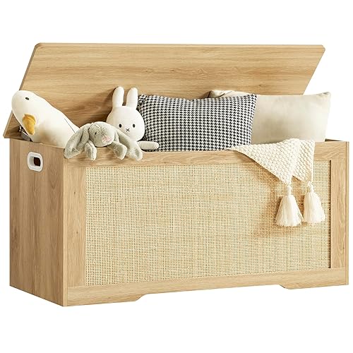 usikey 39.4” Storage Chest, Toy Box with 2 Safety Hinges,