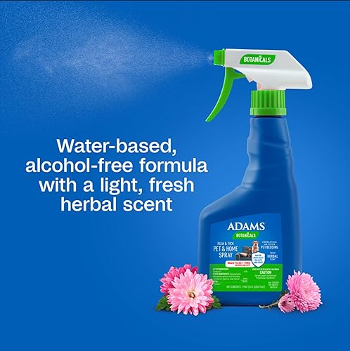 Miniatura 6 de ADAMS Botanicals Espray para pulgas y garrapatas para mascotas y hogar, para perros, gatos y hogar, 16 onzas