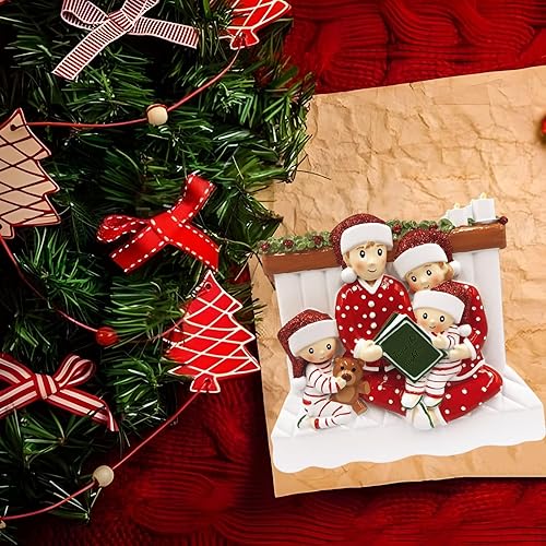 Miniatura 3 de Adorno de Navidad, adorno familiar personalizado 2023, para leer el nombre en la cama, pijama, decoraciones familiares, colgante colgante de árbol