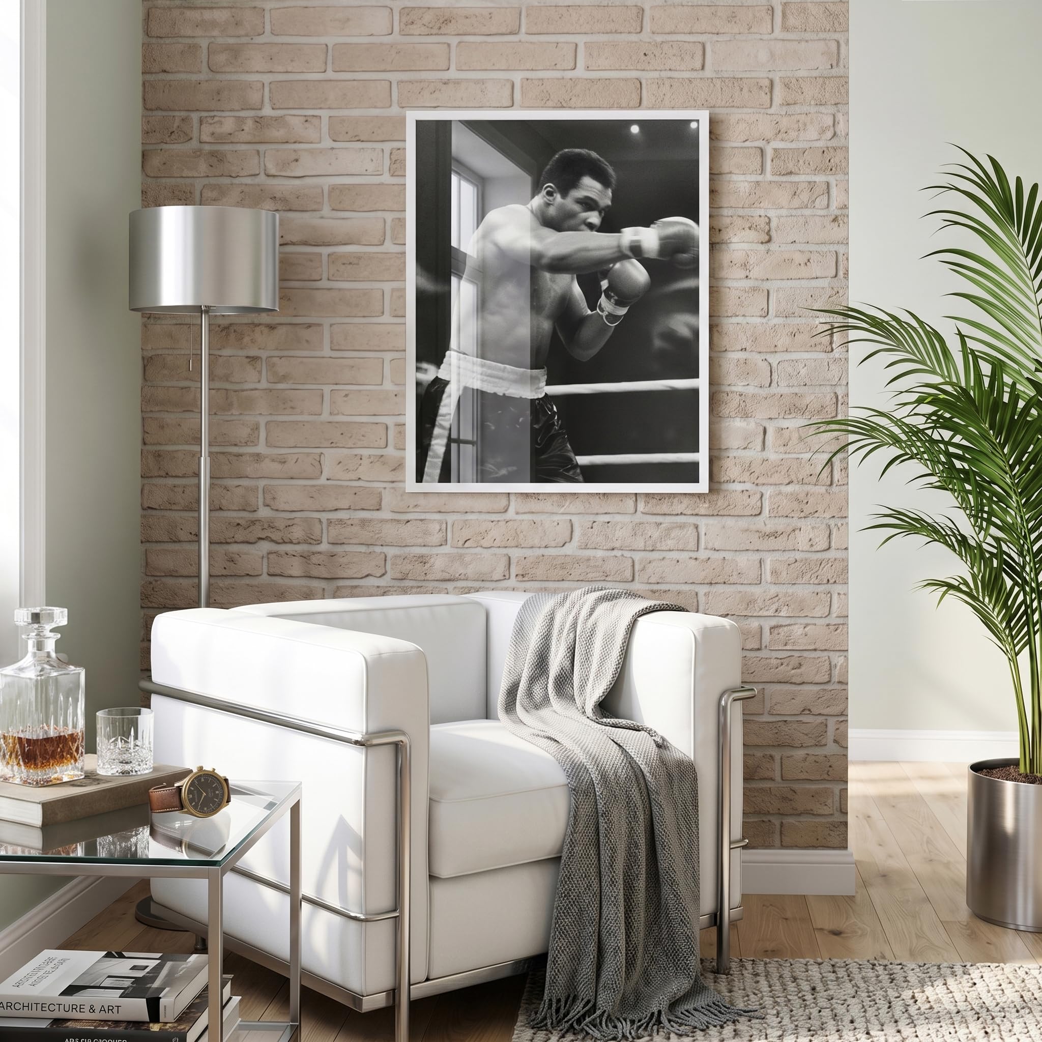 Americanflat Cadre photo blanc de 55,9 x 71,1 cm, cadre photo fin avec plexiglas poli – Cadre photo mural avec matériel de suspension pour affichage horizontal ou vertical, blanc