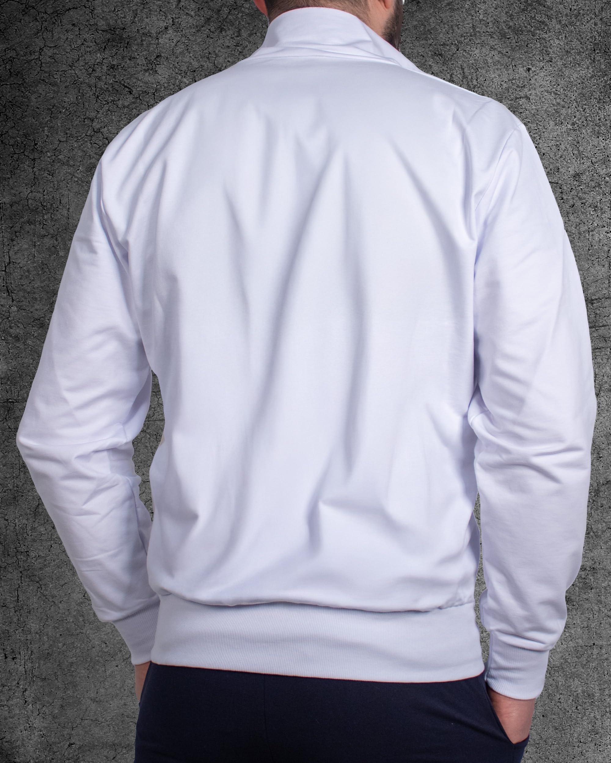 Felpa in Cotone Leggero, Full Zip e Collo Alto, Felpa della Tuta Uomo Abbinabile, Sportiva, Casa, Palestra, Jogging, Tempo Libero