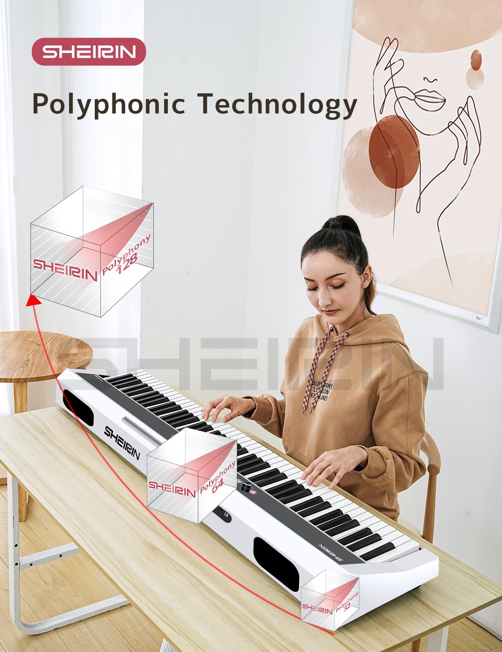 Amazon.com: SHEIRIN digital piano 88 keys weighted keyboard touch