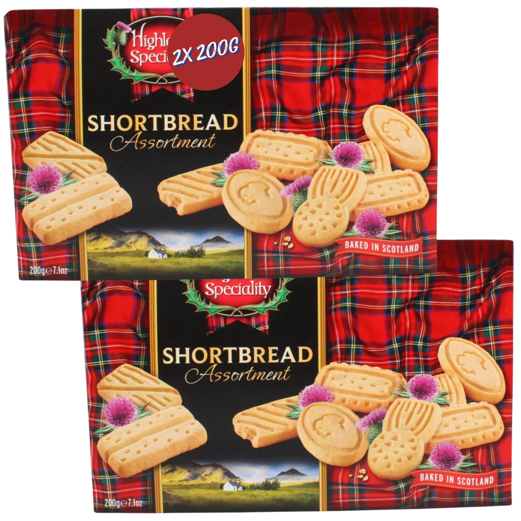 Highland Speciality Family Shortbread Assortment 200g (2 Pack Bundle)