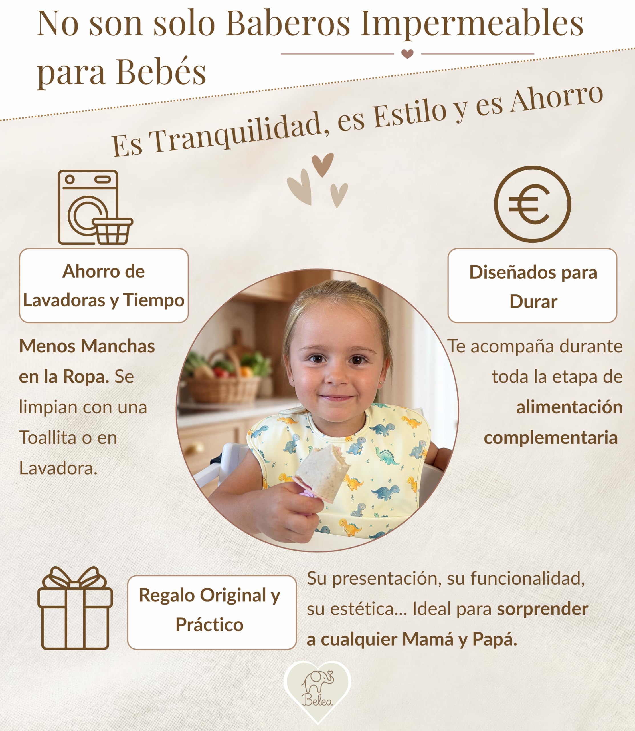 Pack 2 Baberos Bebe Impermeables Sin Mangas BLW 6 Meses a 5 Años Bolsillo Recogemigas Babete Impermeável Babero Infantil Sin BPA Regalo Baby Shower Cumpleaños Bebé
