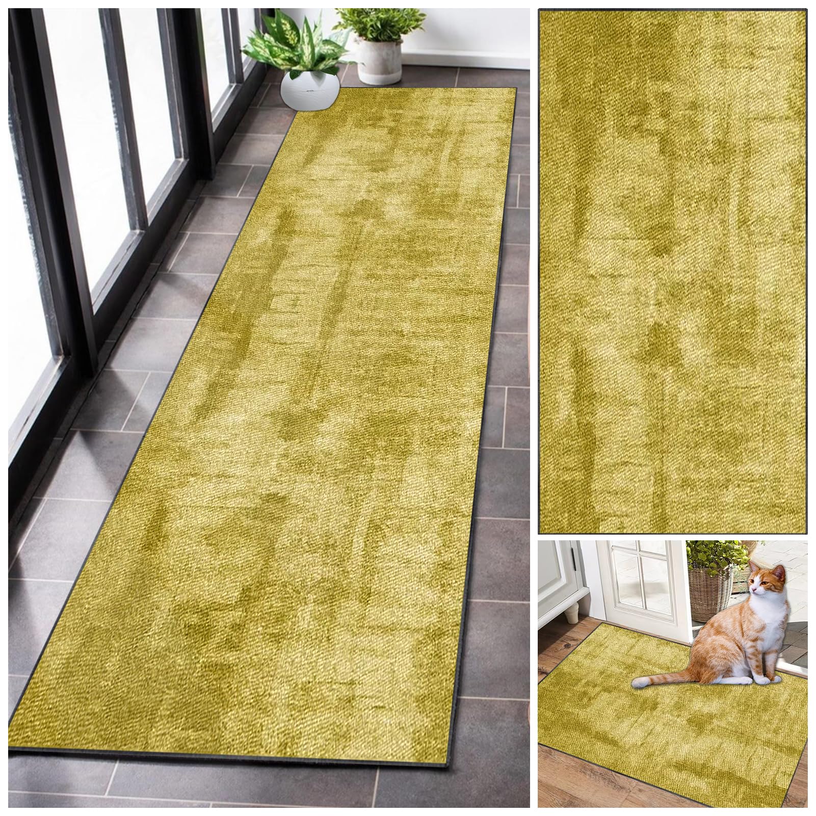 Runner Rugs for Hallway Absorbent Hallway Runner Kitchen Rug Non Slip Washable large Door Mat Carpet Runners for Hallways Corridor Carpet Narrow Area Rug Runner for Entryway Living Room 40 x 90 cm