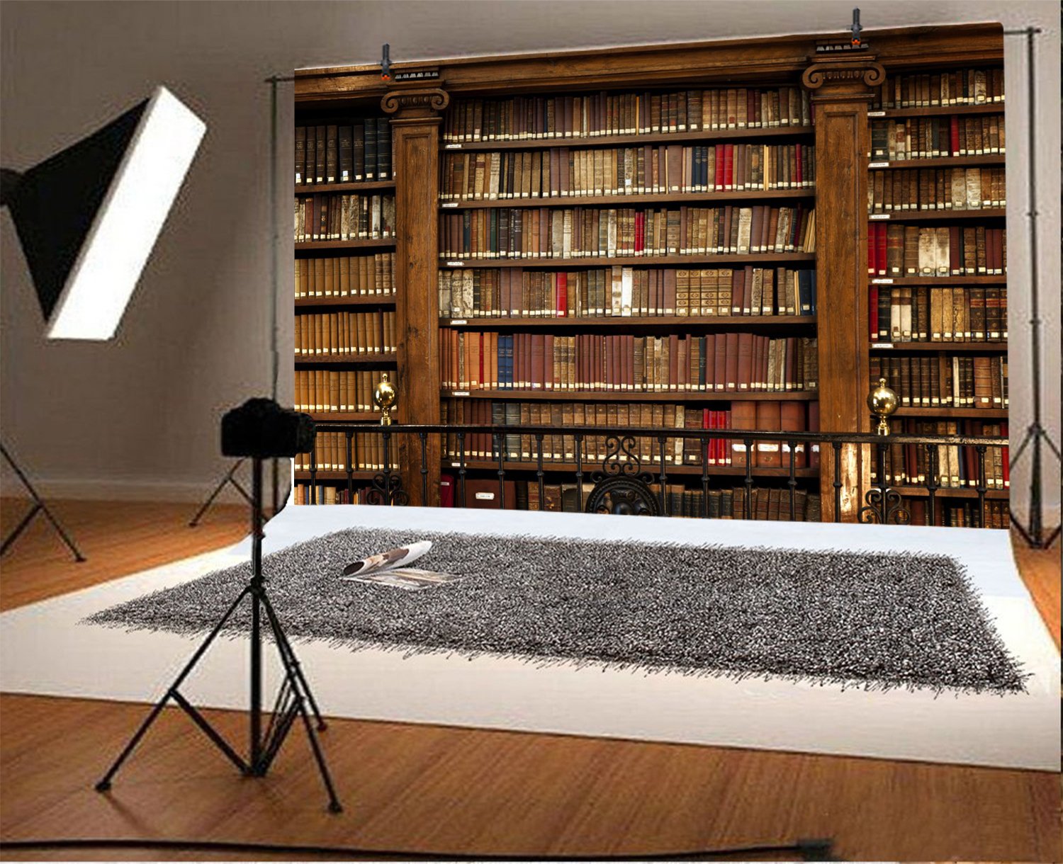 Buy YongFoto 12x8ft Retro Wooden Bookshelf Backdrop Old Books Vintage