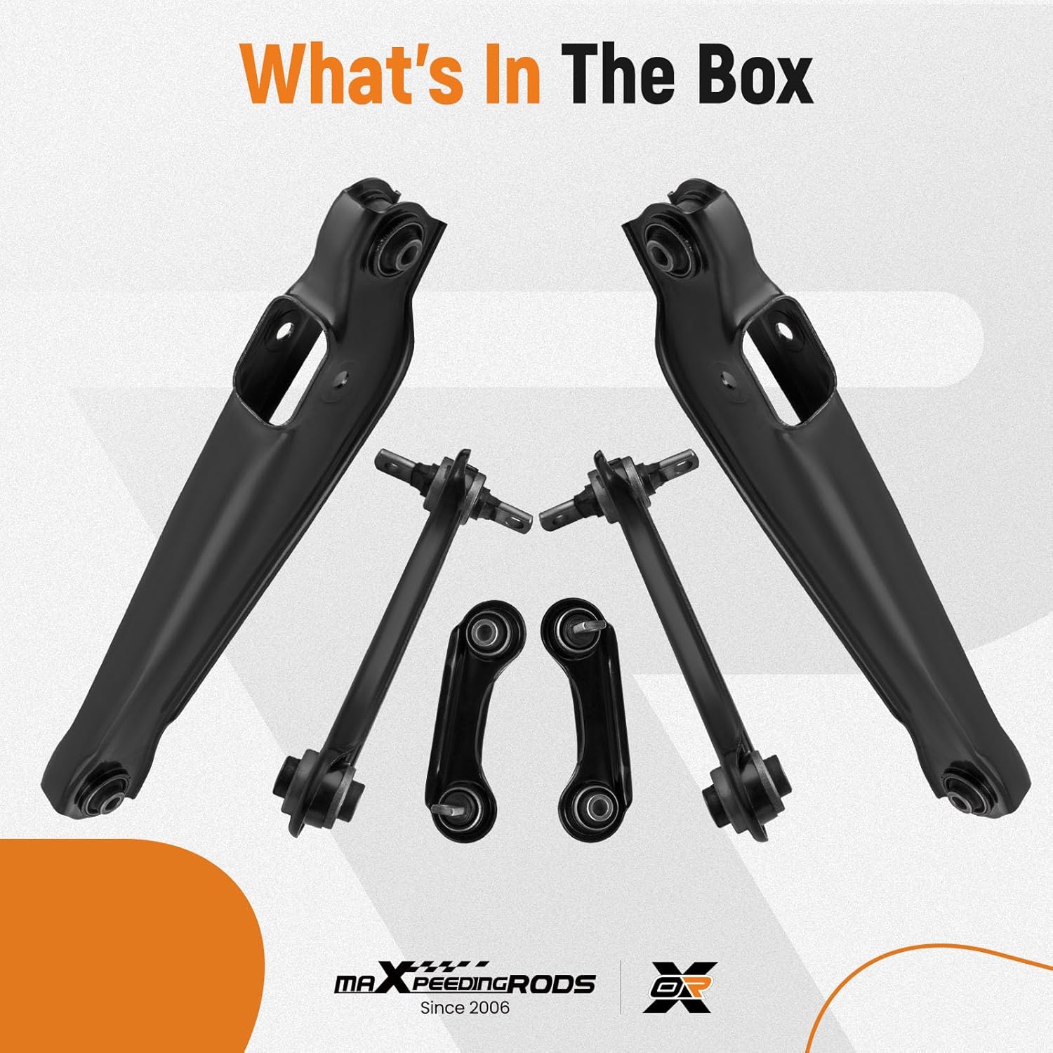 maXpeedingrods 6Pcs Rear Suspension Kit Upper Lower Control Arms w/Ball Joints for Mitsubishi Mirage 1993-2002