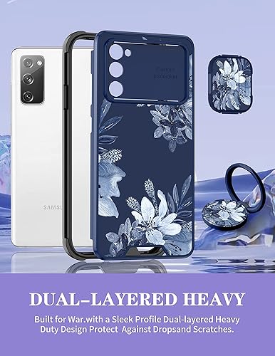 Miniatura 5 de Goocrux Funda 2 en 1 para Samsung Galaxy S20 FE 5G, diseño de flores florales para mujeres y niñas, diseño de patrón de plantas lindo con cubierta