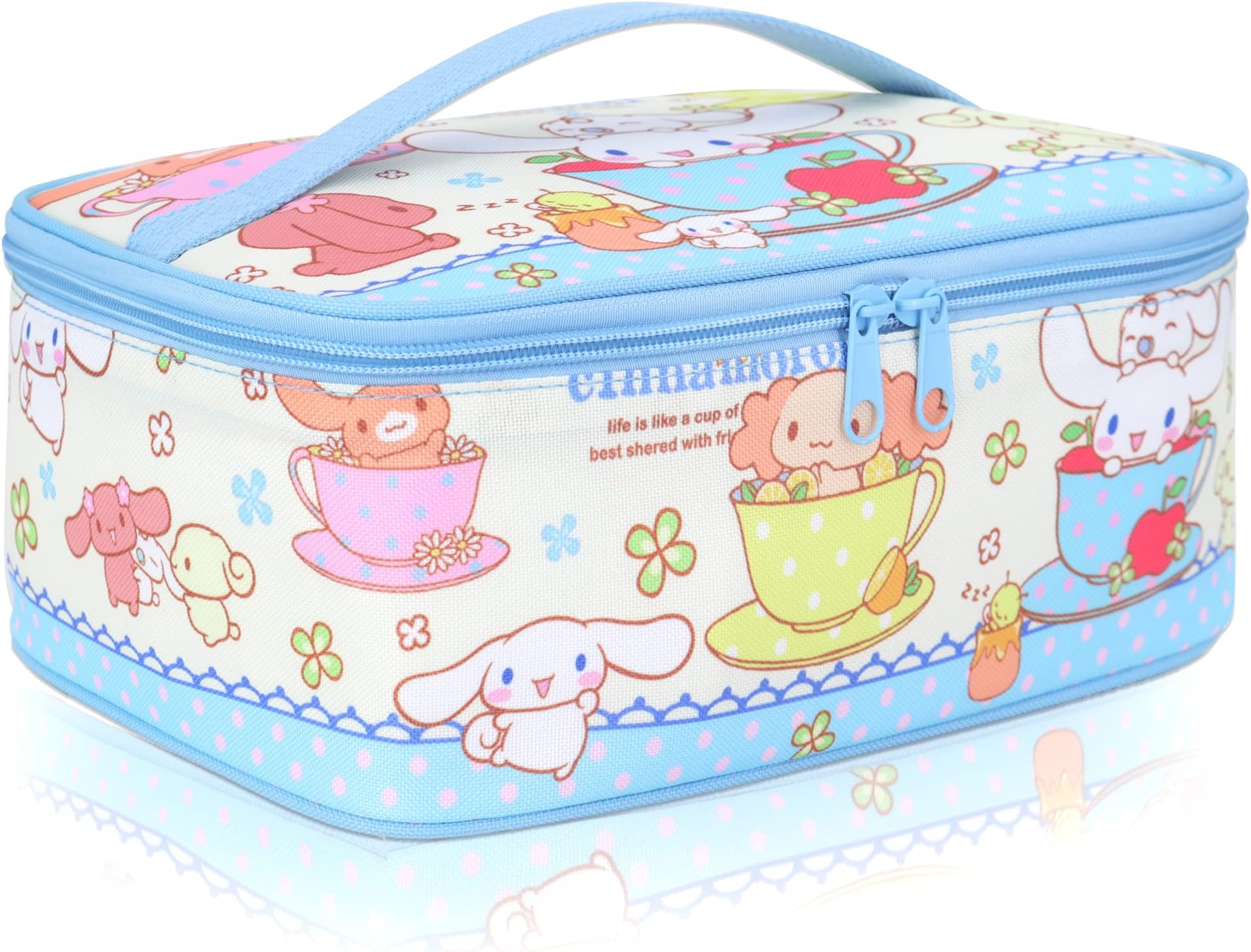 Anime Cinnamoroll Lunch Bag with Handle Insulated Leakproof Lunch Box Reusable Lunch Bag Lunch Cooler Bag for Work Picnic School Travel