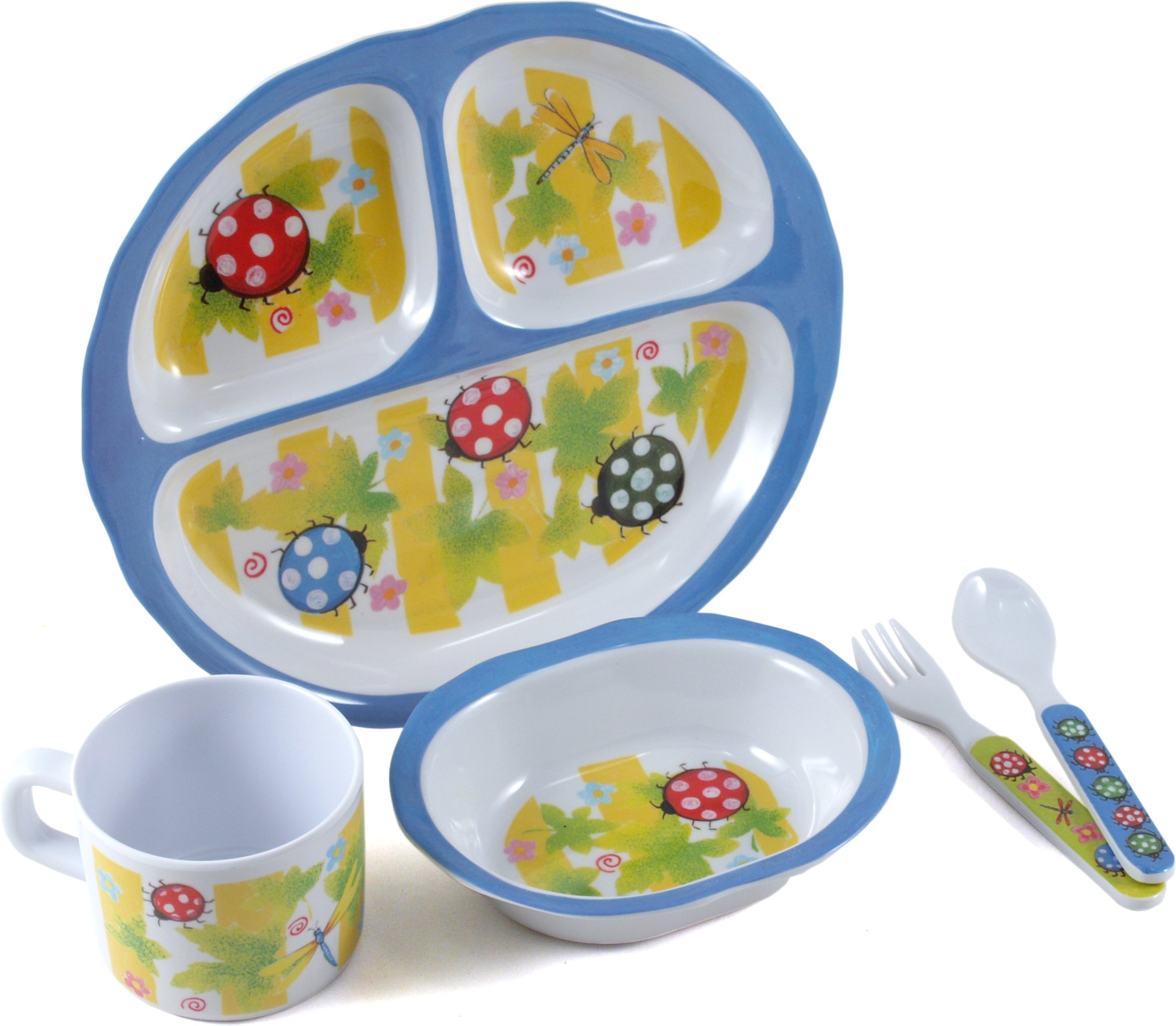 5 PIECES KIDS DINNER SET BUGABOO : Baby Flatware Sets : Baby