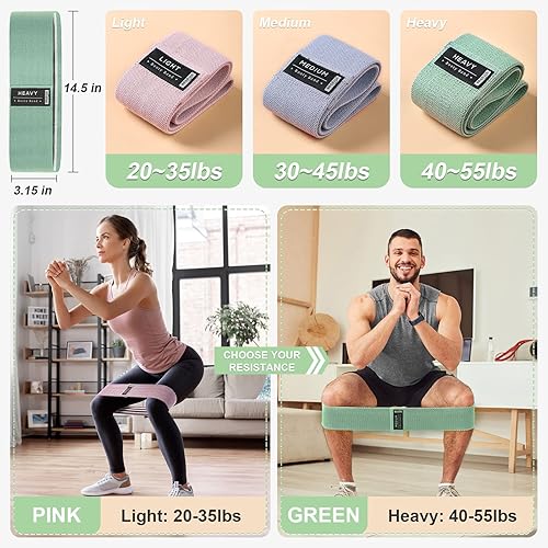 Miniatura 3 de Juego de bandas de 3 niveles bandas de resistencia para entrenamiento bandas de ejercicio para piernas y glúteos de mujer juego de iniciación de yoga