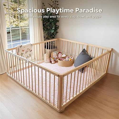 Miniatura 2 de Mallify Tapete de juego para bebé de 50 x 50 pulgadas, tapete antideslizante para el suelo, tapete suave y grueso para corral, tapete de juegos