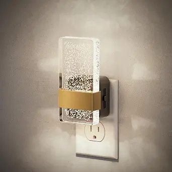  Night Lights Plug into Wall, Dusk to Dawn Sensor | Acrylic Bubble Design, 0-100lm Adjustable Brightness, for Bedroom, Bathroom, Living Room, Hallway