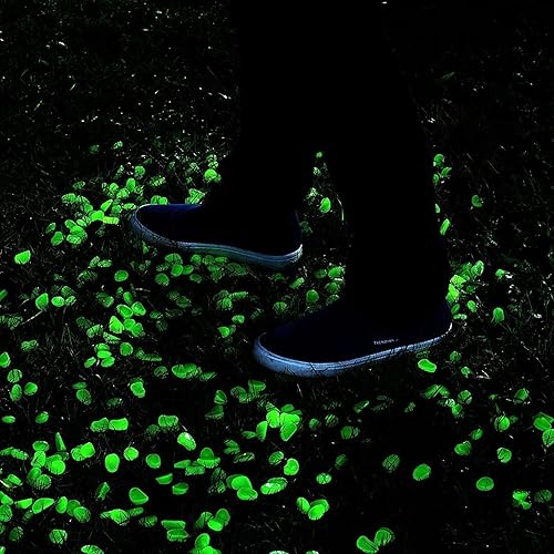 Miniatura 4 de chic style 150 piedras de jardín que brillan en la oscuridad para pasarelas y decoración (verde)