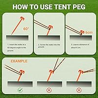 Vista 7 de 15 Pack Plastic Spiral Tent Stakes - 10 Inch Heavy Duty Screw-in Sand Anchors Pegs - Windproof Plastic Ground Anchor Stakes for Secure Tents