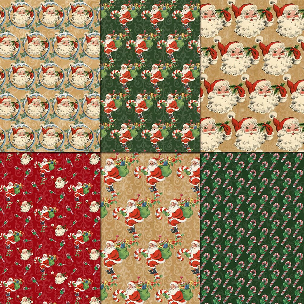 Papier do scrapbookingu, Podkładka papierowa 6"x6" do tworzenia kartek, 48 arkuszy papieru jednostronnego, papier dekoracyjny do rękodzieła, artykuły do ​​scrapbookingu na święta(Design 2)