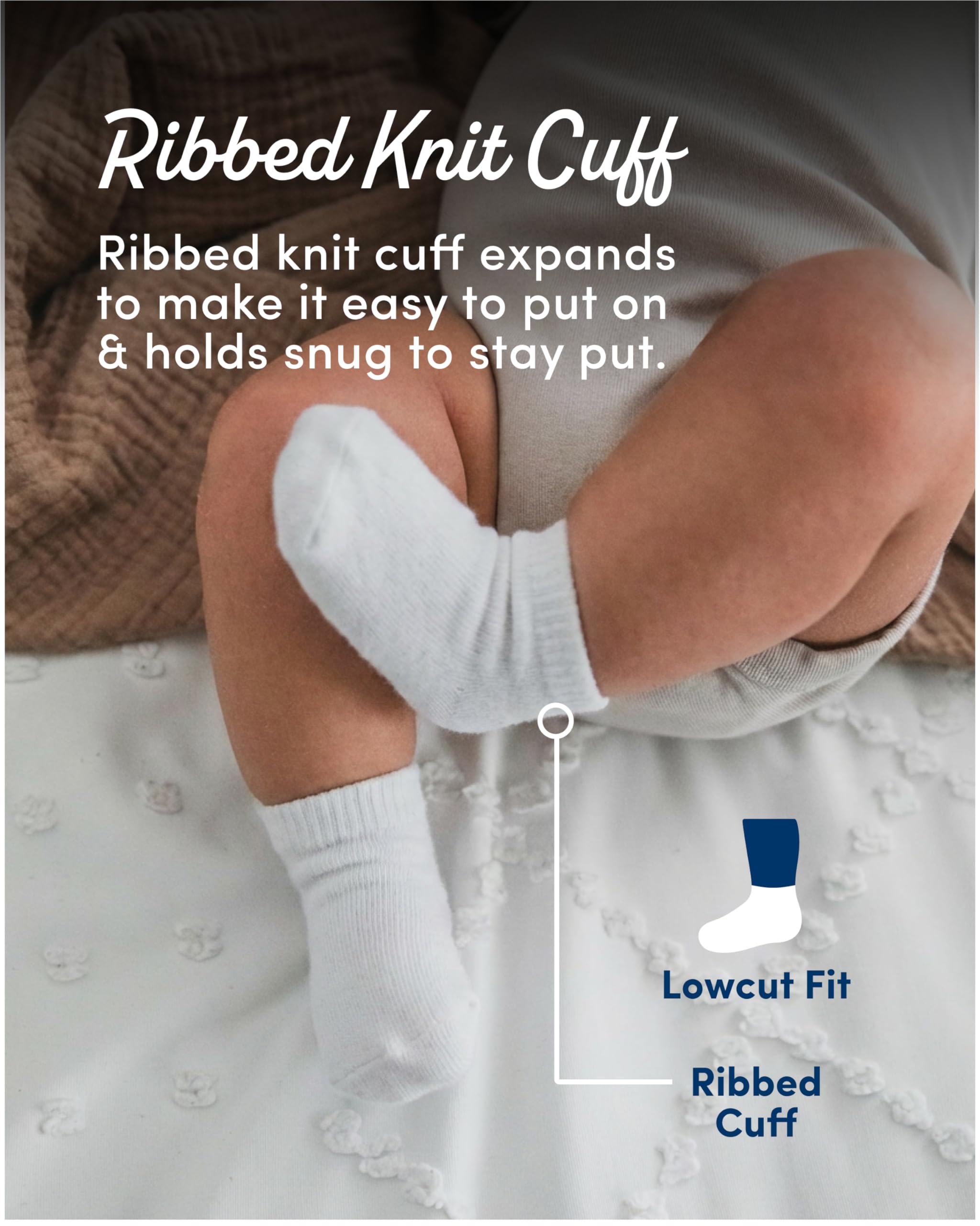 Fruit of the Loom Baby Grow & Fit Flex Zones Low Cut Stretch Socken – Unisex, Mädchen, Jungen, 22er-Pack