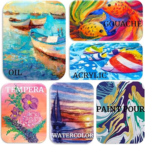 Miniatura 4 de ArtSkills Lienzos estirados para pintar, suministros de pintura en lienzo de 8 x 10 para artistas, paquete de lienzo en blanco, paquete de 2