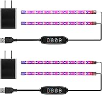Vista 11 de iPower Tiras de luz LED de crecimiento de plantas de espectro completo con 3 modos de temporización, 10 niveles regulables, 48 LED por tubo, lámpara