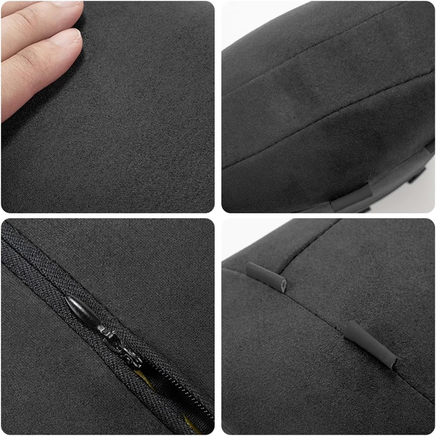 Suede Car Headrest Neck Support Pillow for S Class - Soft & Adjustable Car Accessories(F-Red-1)