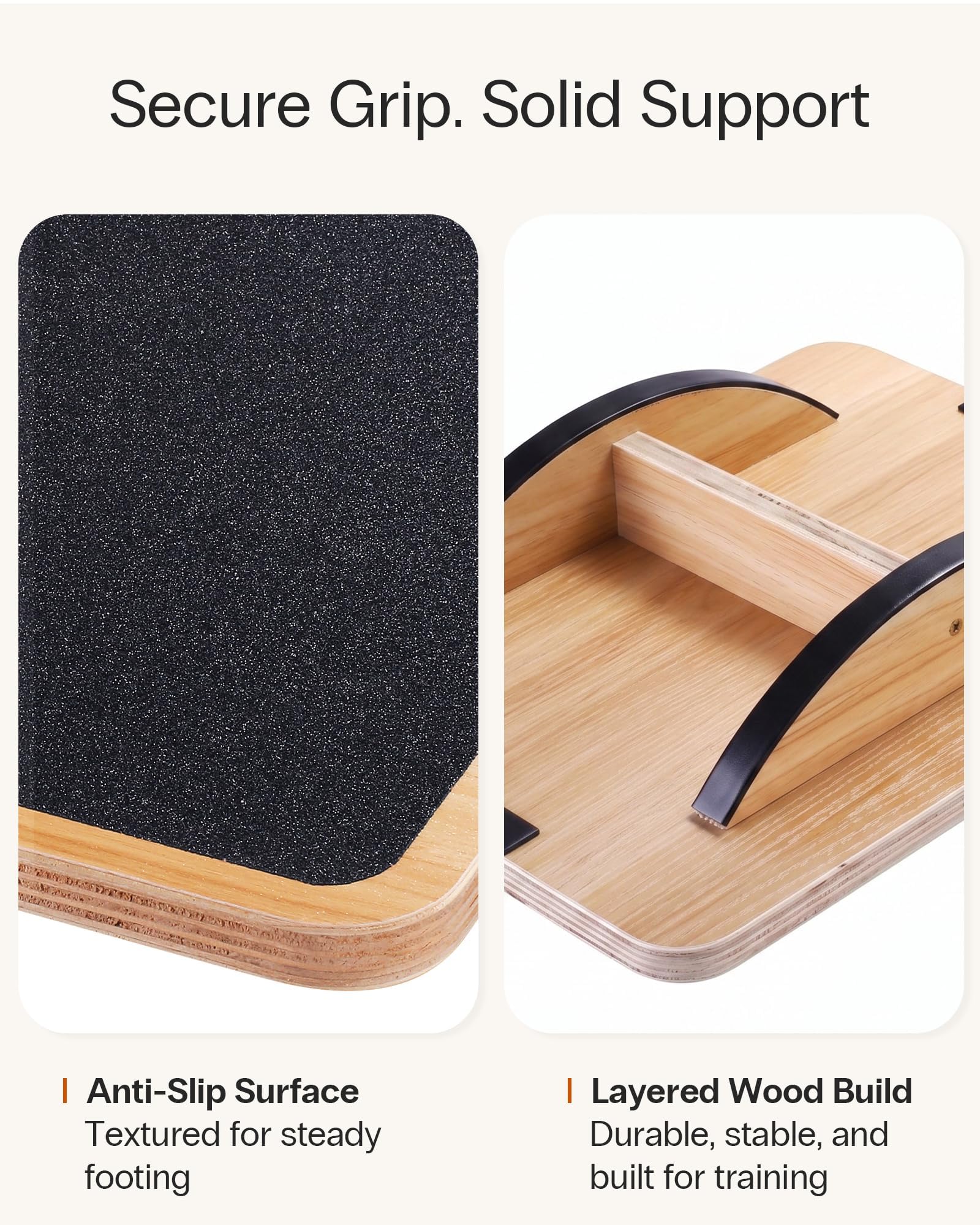 StrongTek Wooden Balance Board Basic Rocker or Advanced 360 Wobble | Beginner-to-Advanced Options Non-Slip Surface Ankle Rehab Physical Therapy Core Stability and Balance Training product thumbnail 4