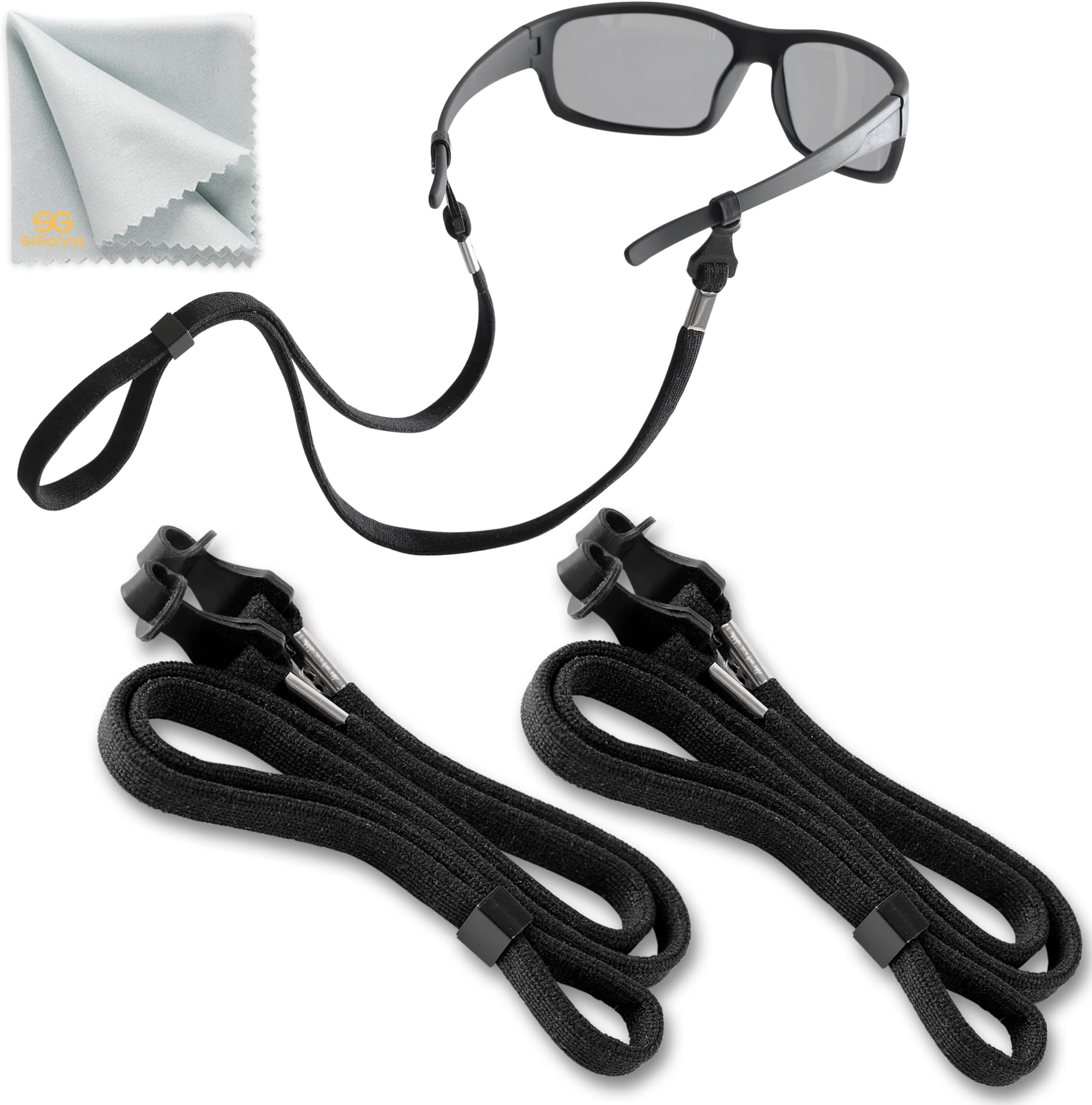 SIGONNA Eye Glasses String Holder Strap - Eyeglass Straps Cords for Men Women - Eyeglass Holders Around Neck - Sunglasses String Chain Lanyard Retainer - 2 Pcs